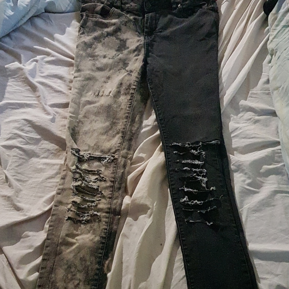 Half and half jeans